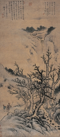 高 陽（1545～1623後） 秋林觀瀑圖