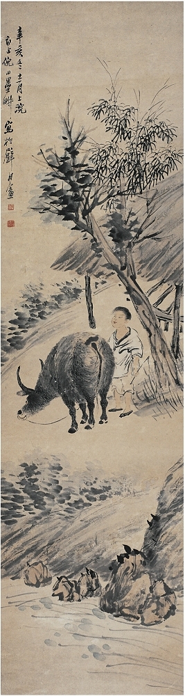 倪 田（1855～1919） 牧牛圖