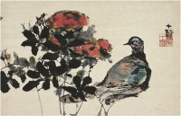 程十髮（1921～2007） 鴿子月季圖