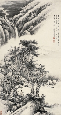 馮超然（1882～1954）煙嵐雲水圖