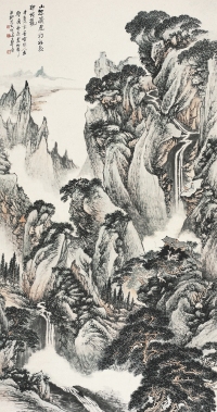 鄭午昌（1894～1952） 松谷飛瀑圖