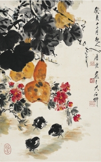 唐 雲（1910～1993） 葫蘆小雞