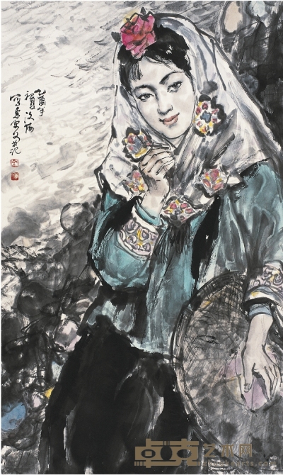 來汶陽（1943～ ） 惠安女 83.5×50.5cm