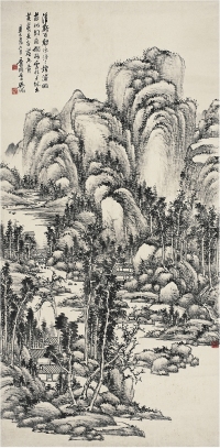 吳 徵（1878～1949） 清谿煙靄圖