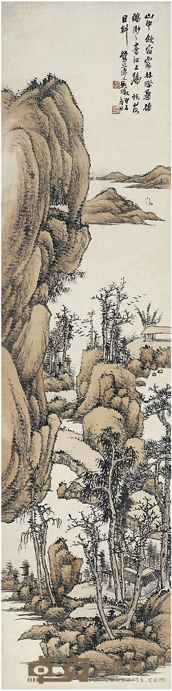 吳 徵（1878～1949） 蒼江歸帆圖 140.5×35cm