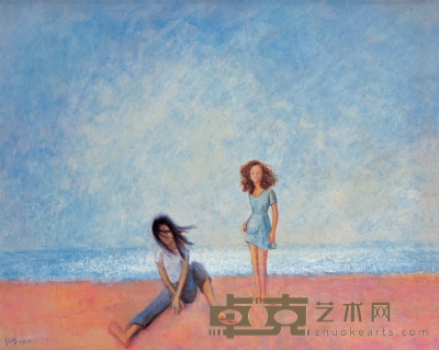 张晖 1998年作 沙滩女孩 64×79cm