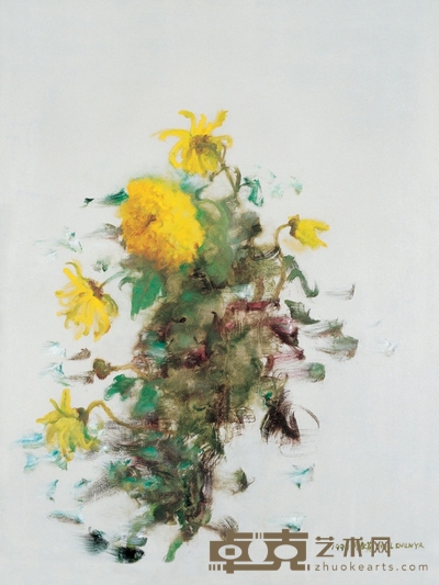 周春芽 1997年作 菊花 100×80cm