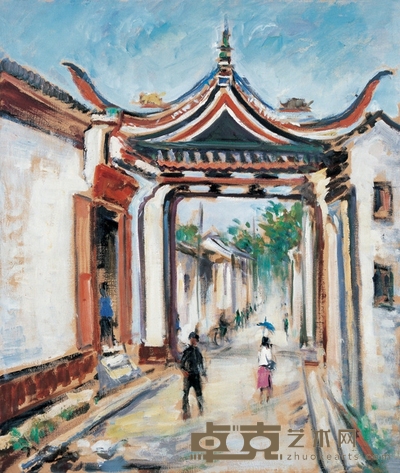 林达川 1981年作 绍兴长庆寺·之二 65×55cm
