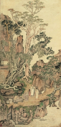 张宏 1651年作 品茗图 立轴
