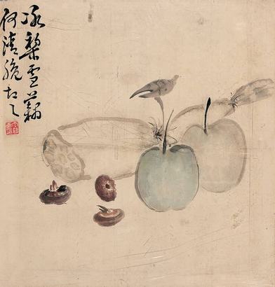 王个簃 冰梨雪藕 镜心