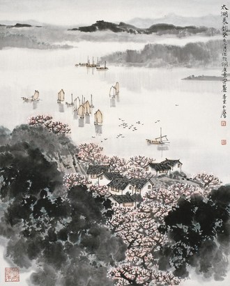 宋玉麟 太湖晨韵 立轴