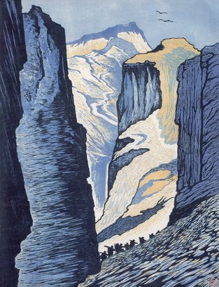 王琦 1964年作 雪原峡谷