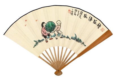 丰子恺 书画合璧扇 成扇