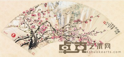 张大壮 1965年作 犹有花枝俏 扇面镜心 17.7×52.4cm