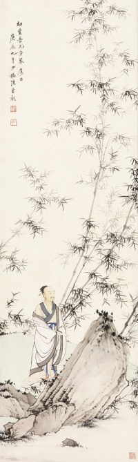 陈少梅 庚辰（1940年）作 东坡行吟 立轴