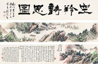 万钊 吴滔 庚寅（1890年）作 空羚诗思图卷 手卷