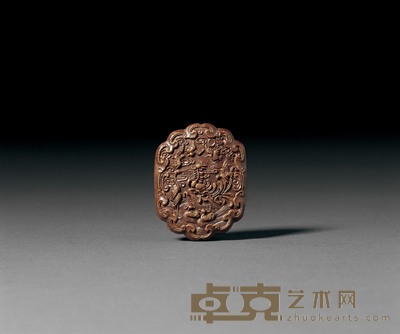 清中期 合香五伦图珮 长×宽5.3×4.2cm