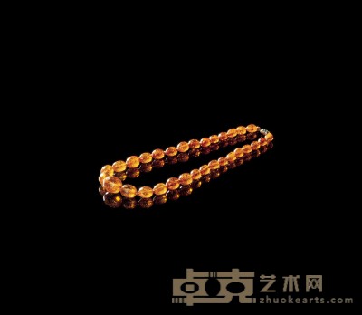 清 琥珀珠串 长22.4cm