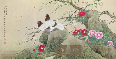 喻继高 癸未（2003年）作 江南早春 镜心 70×137.5cm