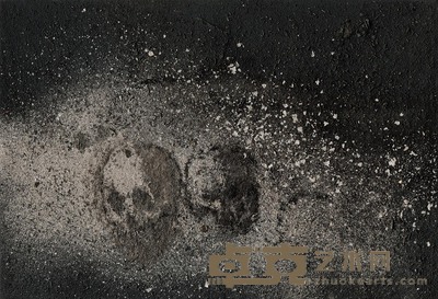 张洹 2007年作 头骨 NO.21 100×150cm