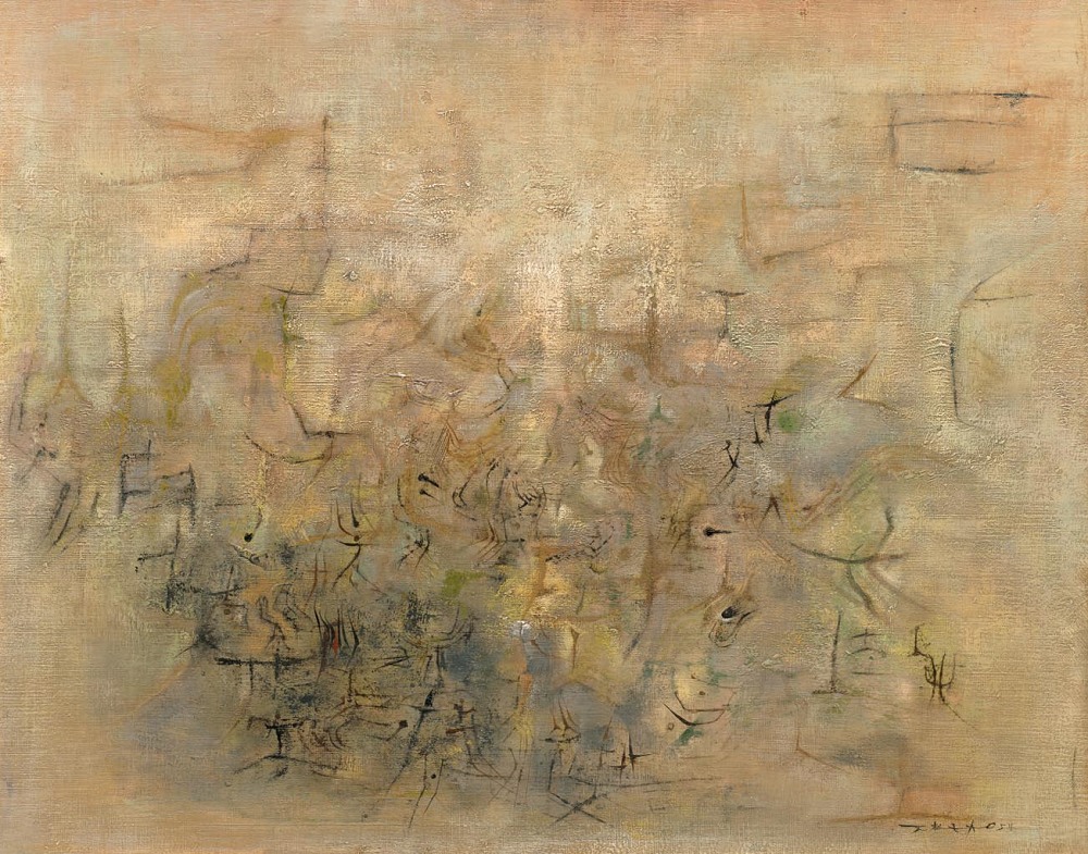 赵无极 1954年作 抽象风景64.8×81cm