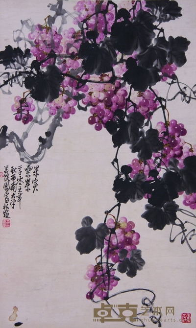 《葡萄》立轴 90×55cm