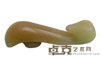 白玉龙形带钩 长：5.3cm