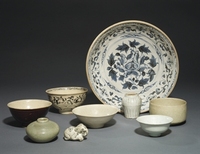 15TH CENTURY AND LATER A GROUP OF NINE ANNAMESE CERAMIC VESSELS