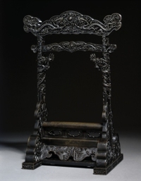 QIANLONG （1736-95） A VERY RARE AND FINE IMPERIAL ’DRAGON’ BRONZE STAND