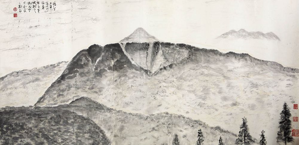 拟写日本富山画稿69×140cm