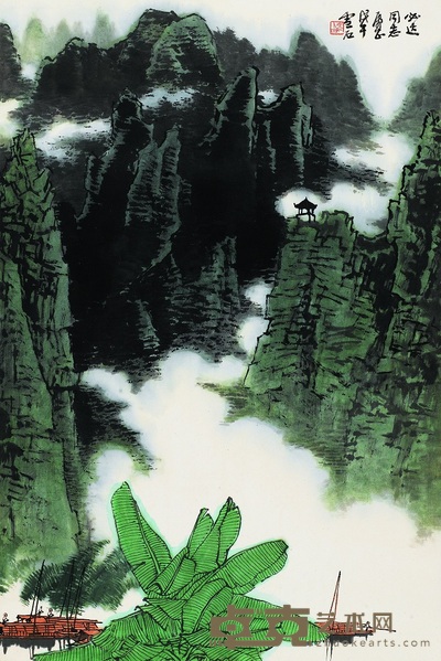白雪石 1978年作 漓江风景 镜心 69×46cm