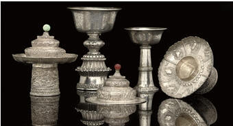 A SMALL GROUP OF SILVER VESSELS, 19TH CENTURY