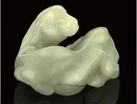 A CELADON JADE MODEL OF A CAMEL, 18TH CENTURY