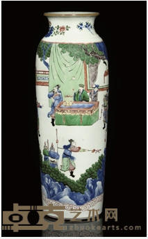 A WUCAI SLEEVE VASE, SECOND HALF OF 17TH CENTURY 44.4cm