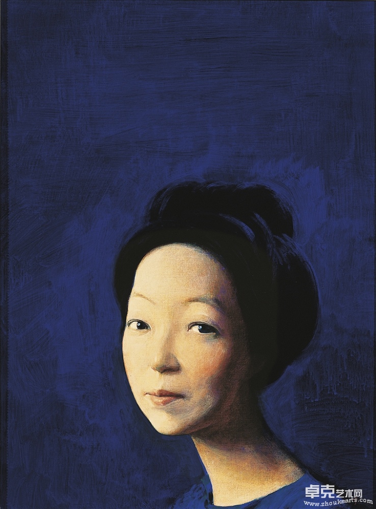 刘野 2004年作 张爱玲的画像60.5×45㎝