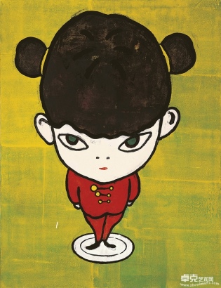 奈良美智 1993年作 碟子上的中国娃娃