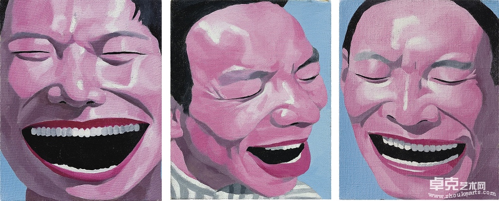 岳敏君 1996年作 99个偶像NO.82.10&88(共三件）25×20㎝×3