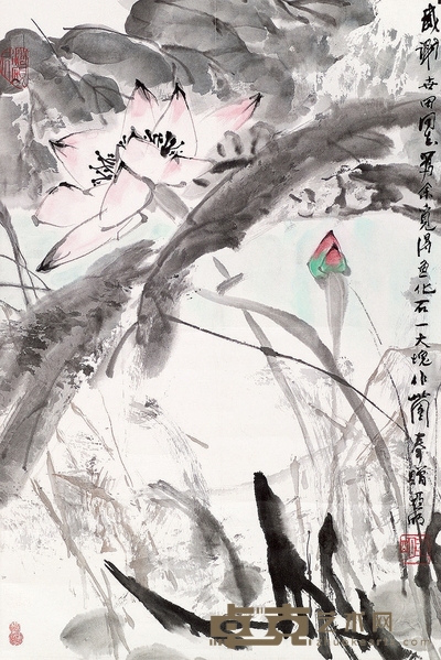 亚明 香远溢清 立轴 67×44.5cm