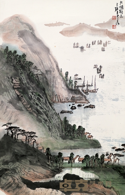 蔡天雄 太湖秋色 立轴 67×43cm
