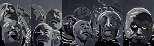 方力钧 2000年作 2000…122×81cm×5