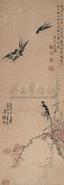 李鱓 1754年作 杏花春燕图 立轴