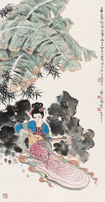 顾炳鑫(1923-2001) 仕女 立轴