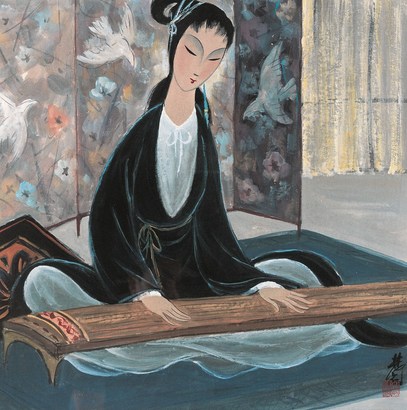林凤眠(1900-1991) 仕女 镜片