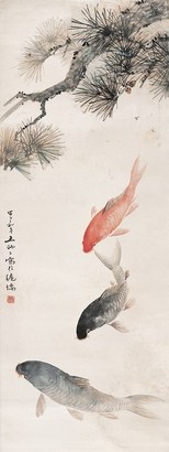 王师子(1884-1953後) 鱼 镜片