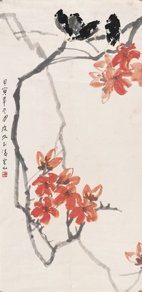 李琼久(1908-1990) 花鸟 镜片