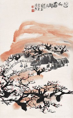 李华生(b.1944) 山舍图 立轴