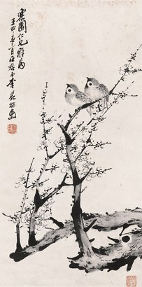 李石君(清代) 花鸟 立轴