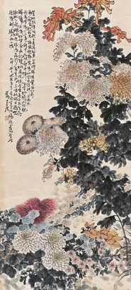 谢公展(1885-1940) 菊花 立轴