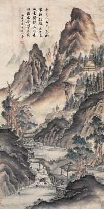 林琴南 光绪八年（1882年）作 山水 立轴