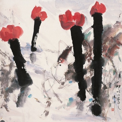 欧洋 花卉 立轴